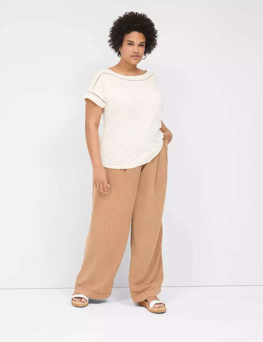 Dámské Džíny Lane Bryant Wide Leg Trouser Fluid Hnědé | RDH8485CL