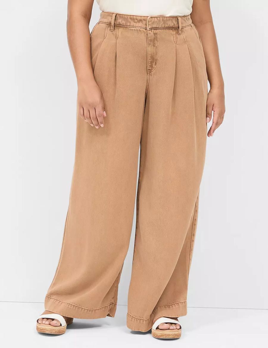 Dámské Džíny Lane Bryant Wide Leg Trouser Fluid Hnědé | RDH8485CL