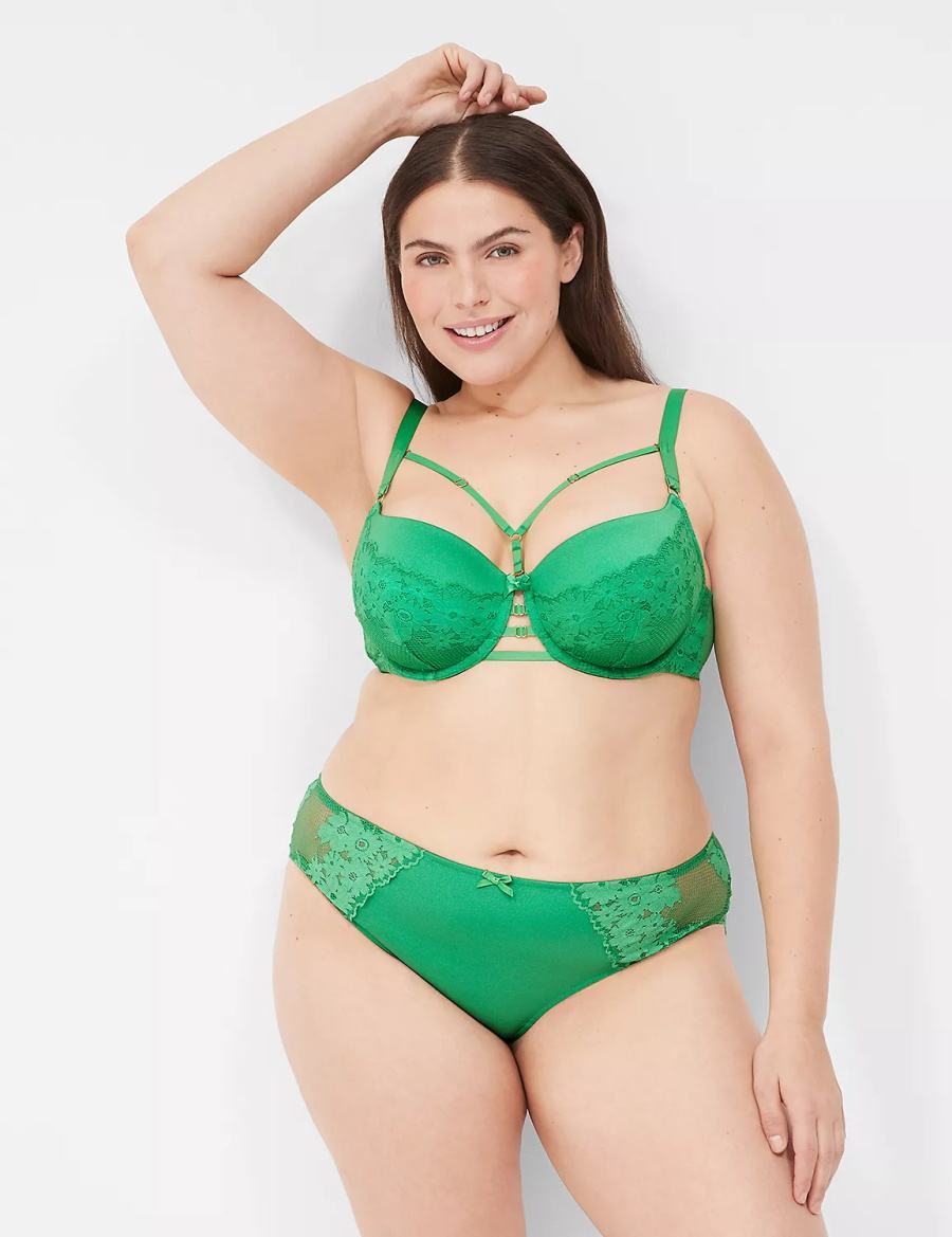 Dámské Drzé Kalhotky Lane Bryant Fishnet Lace Zelene | EGD1195YM