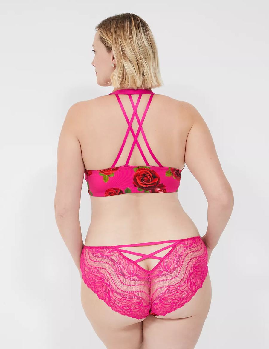 Dámské Drzé Kalhotky Lane Bryant Lace-Back Růžové Fuchsie | OPK2839CE