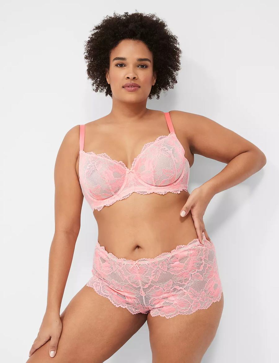 Dámské Drzé Kalhotky Lane Bryant Stretch Lace Hnědé | PNC3365ZA