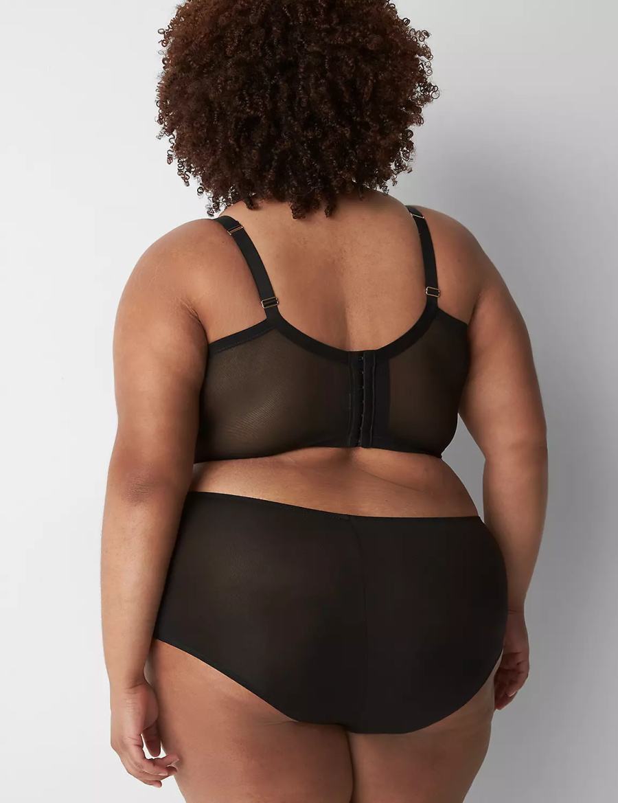 Dámské Drzé Kalhotky Lane Bryant Zip-Front Brief Černé | YGL2632BC