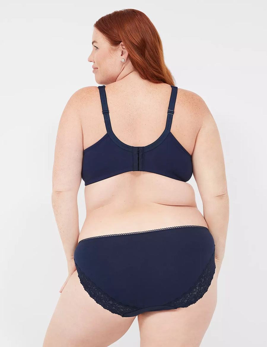 Dámské Hipster Kalhotky Lane Bryant Cotton with Lace-Trimmed Back Blankyt | CFM7678VS