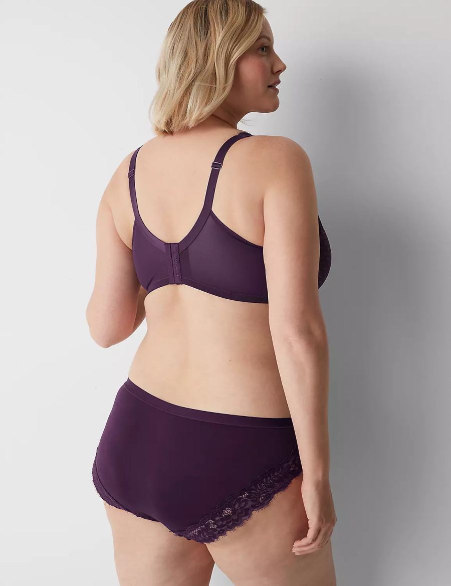 Dámské Hipster Kalhotky Lane Bryant No-Show Lace-Back Fialové | GKV510CD