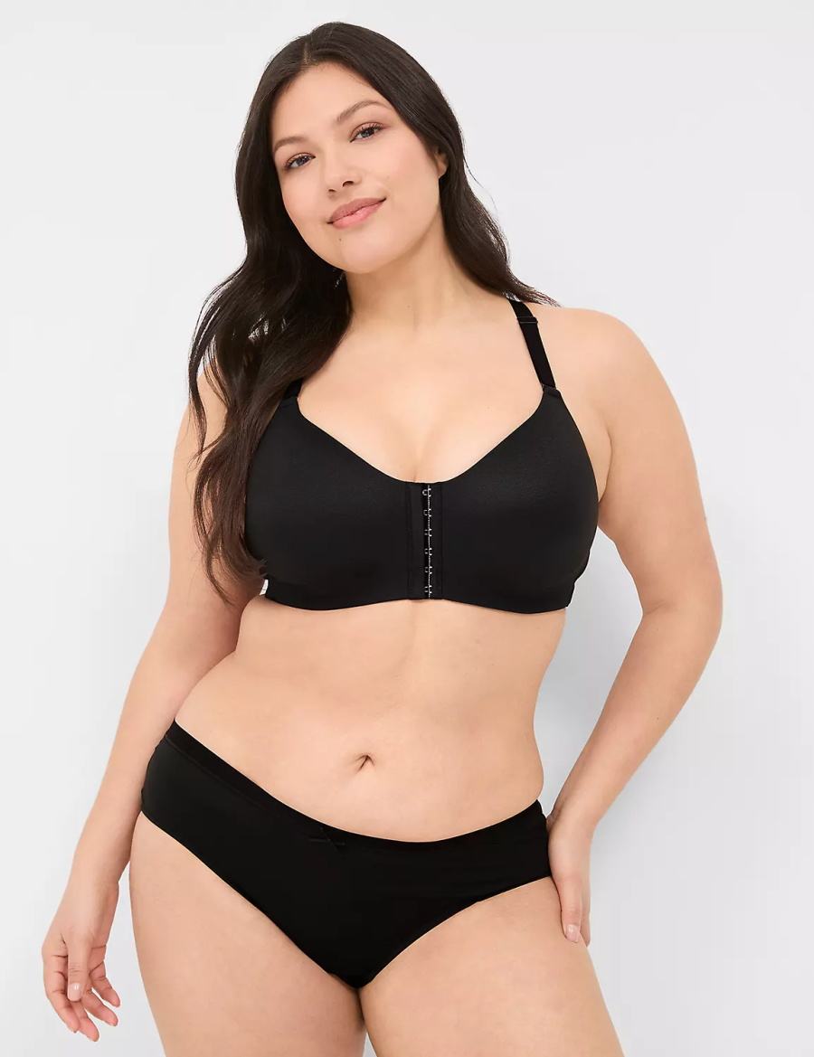 Dámské Hipster Kalhotky Lane Bryant No-Show Lace-Back Černé | GFC3355MS