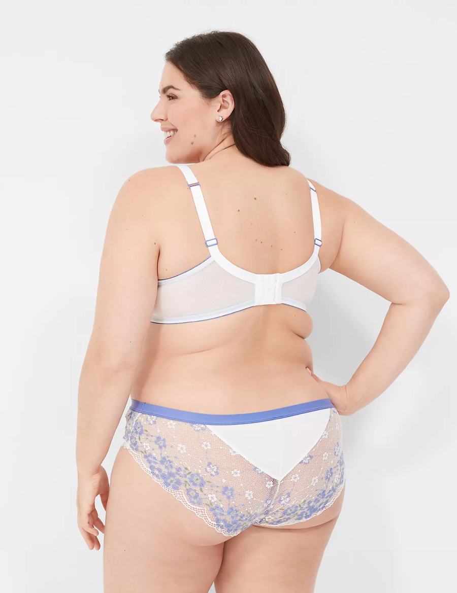 Dámské Hipster Kalhotky Lane Bryant Stretch Lace Bílé | GQG6183ES