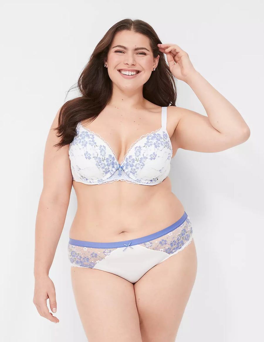 Dámské Hipster Kalhotky Lane Bryant Stretch Lace Bílé | GQG6183ES