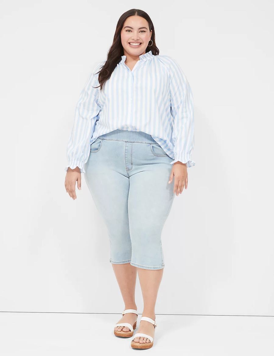 Dámské Jegginy Lane Bryant Pull-On Fit High-Rise Pedal Světle Blankyt | WKJ317PK