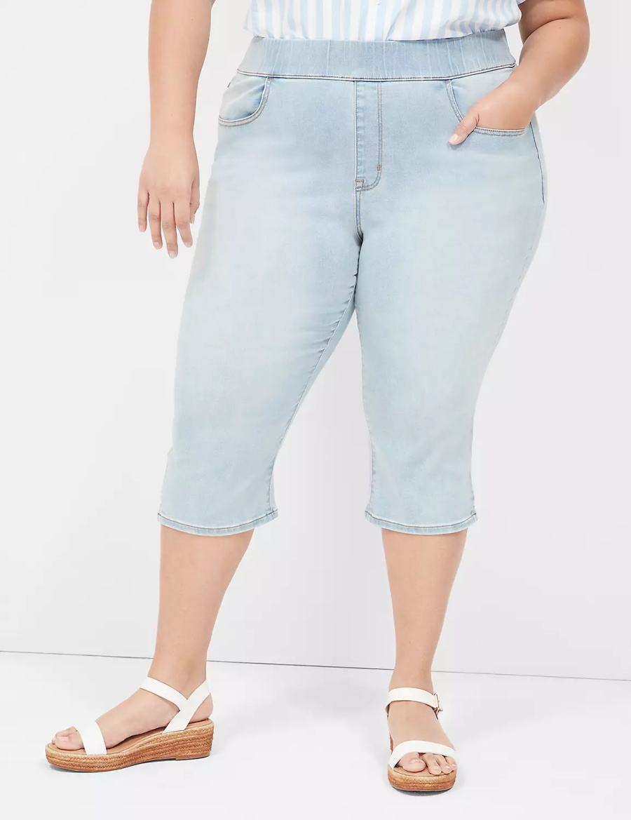 Dámské Jegginy Lane Bryant Pull-On Fit High-Rise Pedal Světle Blankyt | WKJ317PK