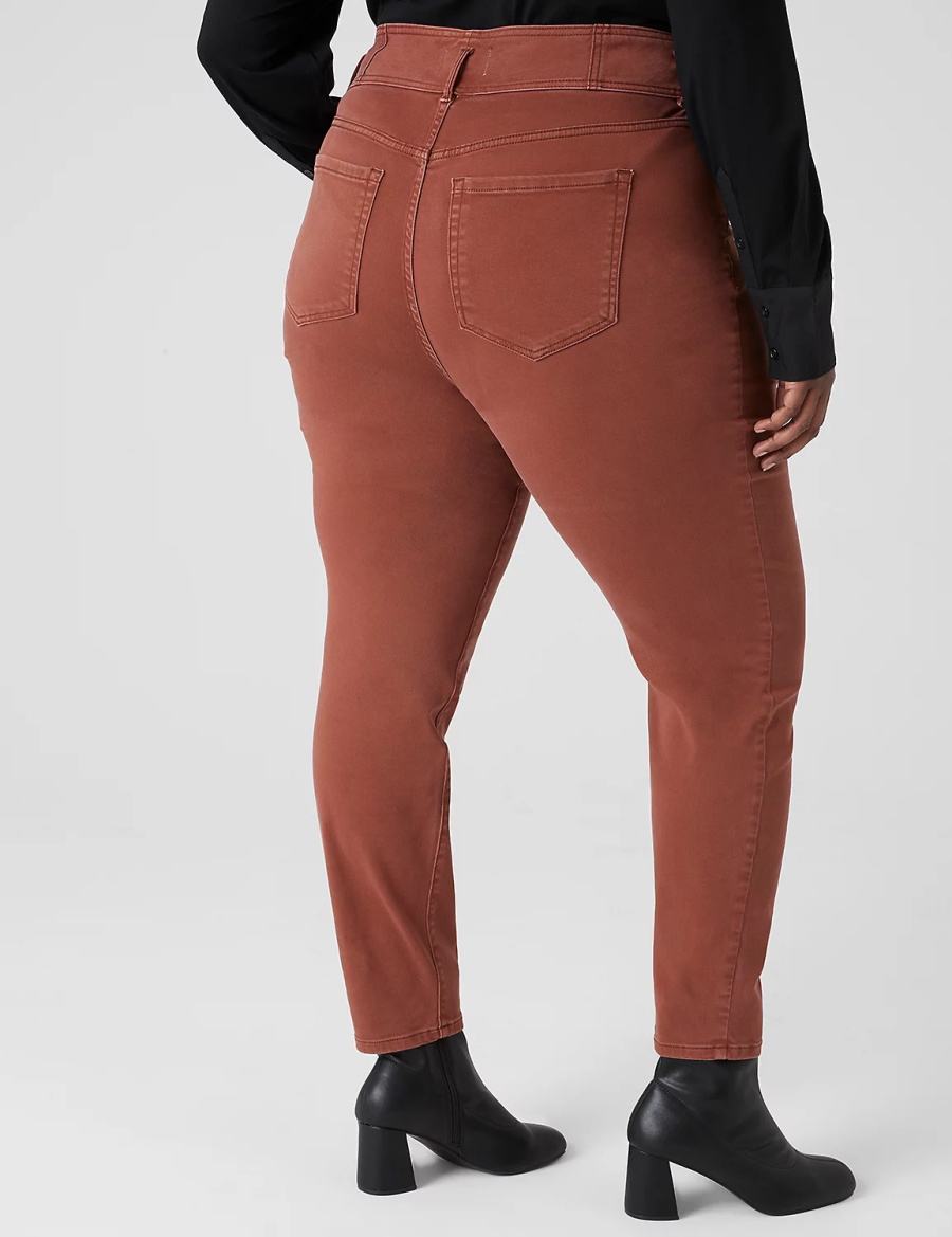 Dámské Jegginy Lane Bryant Ultra High-Rise Color Sateen Hnědé | PYI9613DY