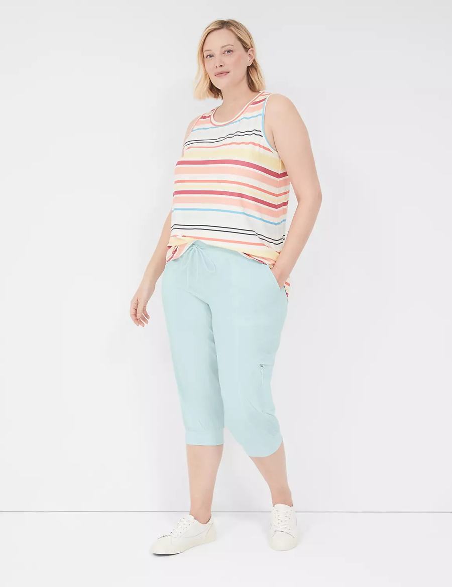 Dámské Jogger Kalhoty Lane Bryant LIVI Stretch Woven Capri Světle Zelene | YTO8218RY