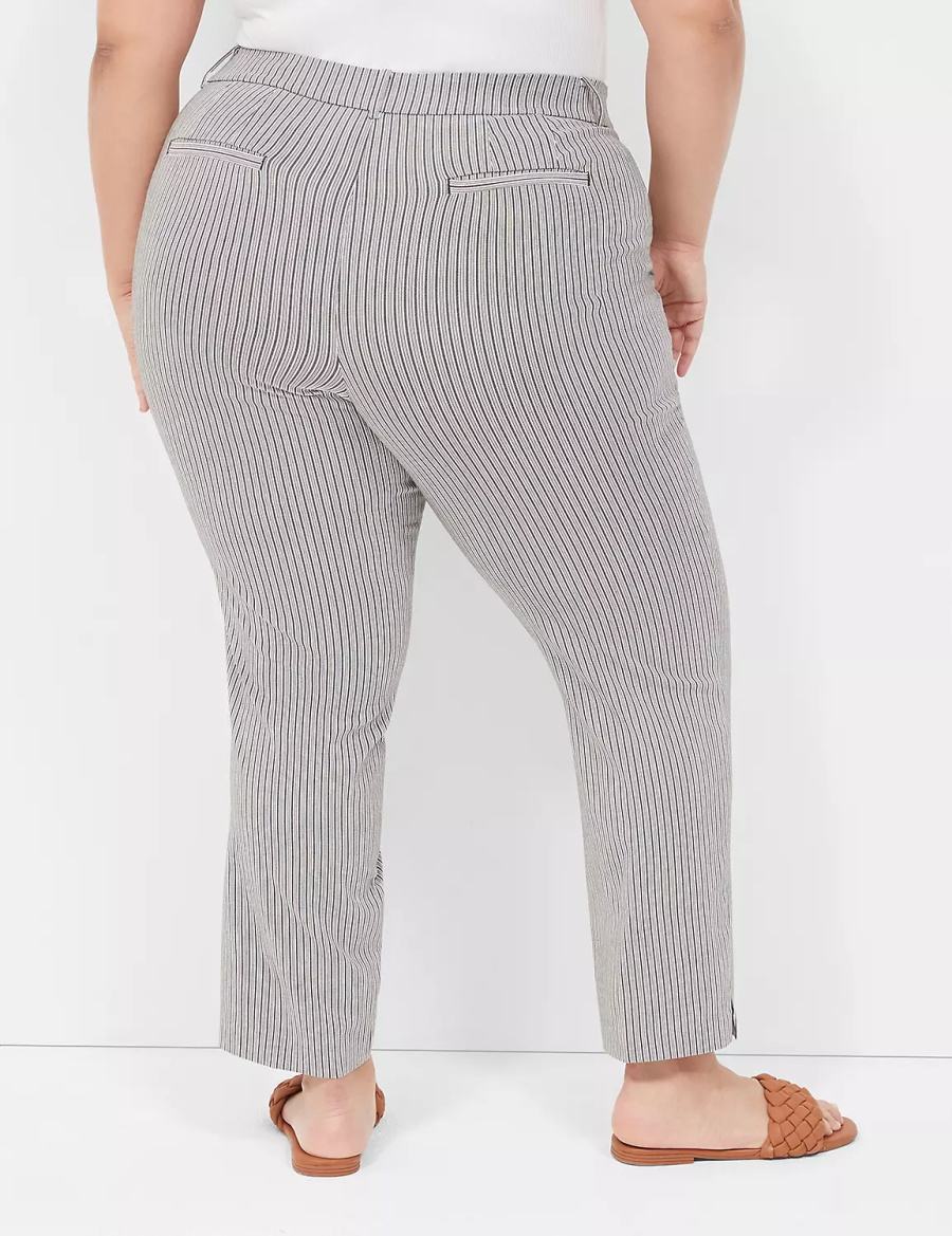 Dámské Kalhoty Lane Bryant 4-Season Slim Ankle Černé Proužek | JAK8866JT