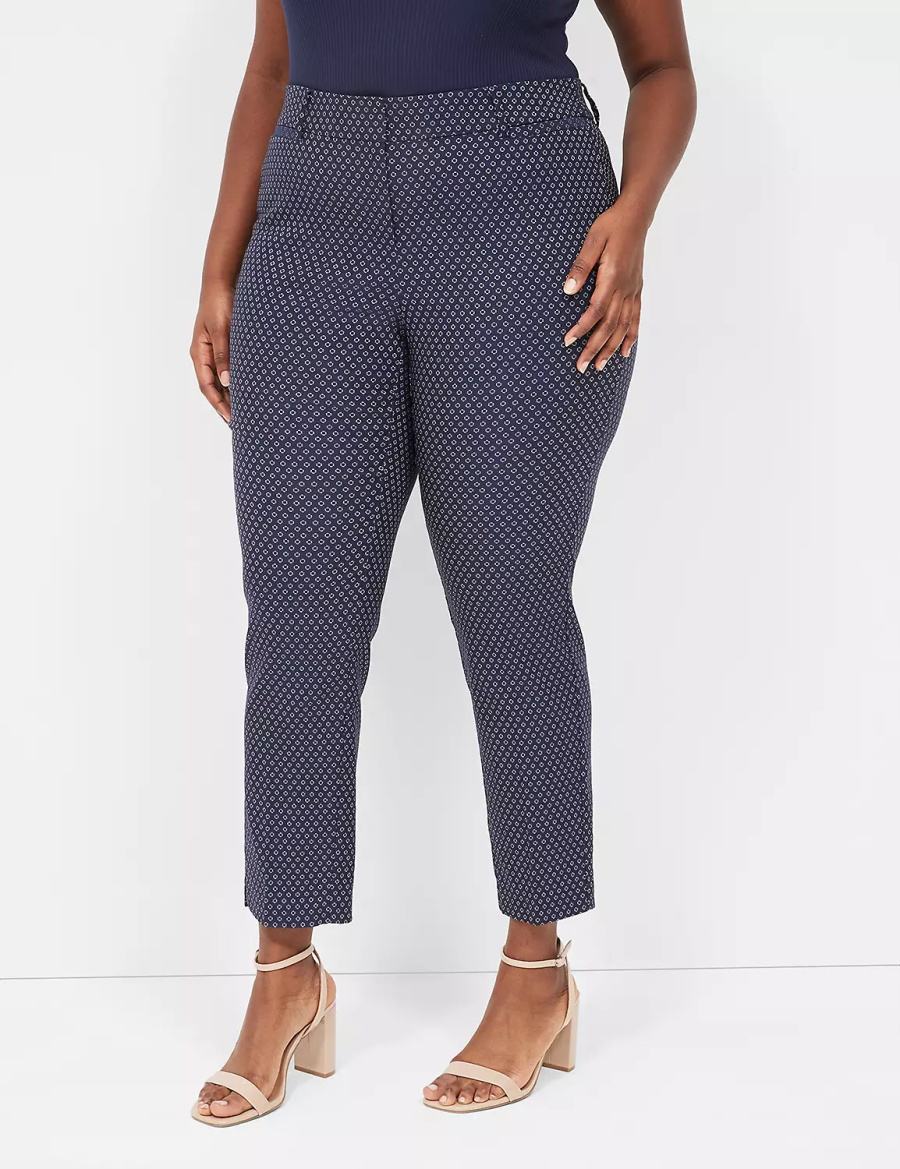 Dámské Kalhoty Lane Bryant 4-Season Slim Ankle Tmavě Blankyt | NUI9430DW