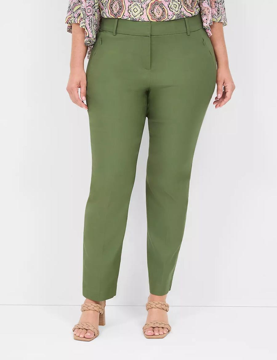 Dámské Kalhoty Lane Bryant 4-Season Slim Ankle Hnědé Zelene | OVD662BZ