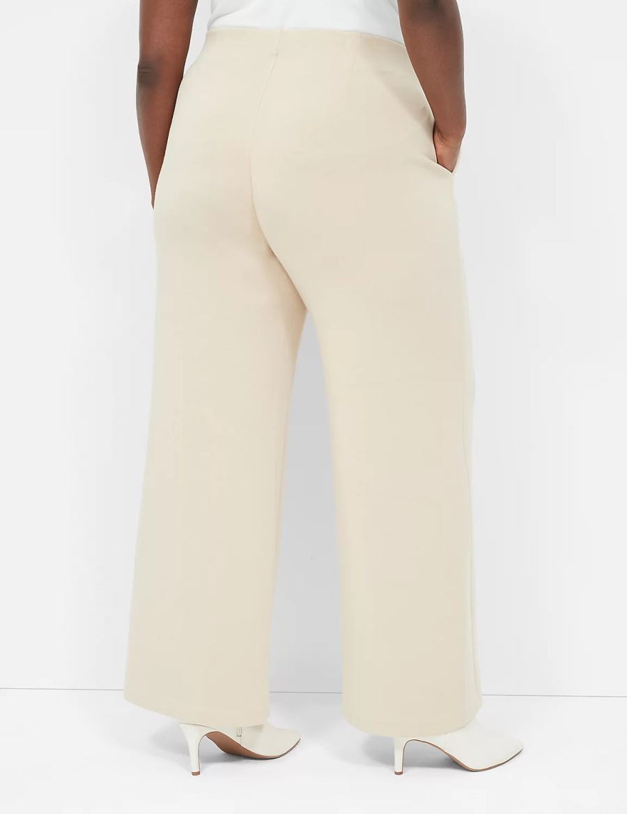 Dámské Kalhoty Lane Bryant Journey Knit High-Rise Wide Leg Hnědožlutý | ZRN7611ZP