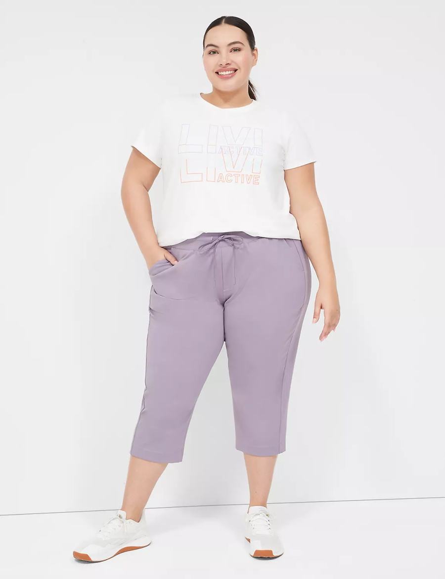 Dámské Kalhoty Lane Bryant LIVI Knit Capri Fialové Olivy Zelené | TAA4581RQ