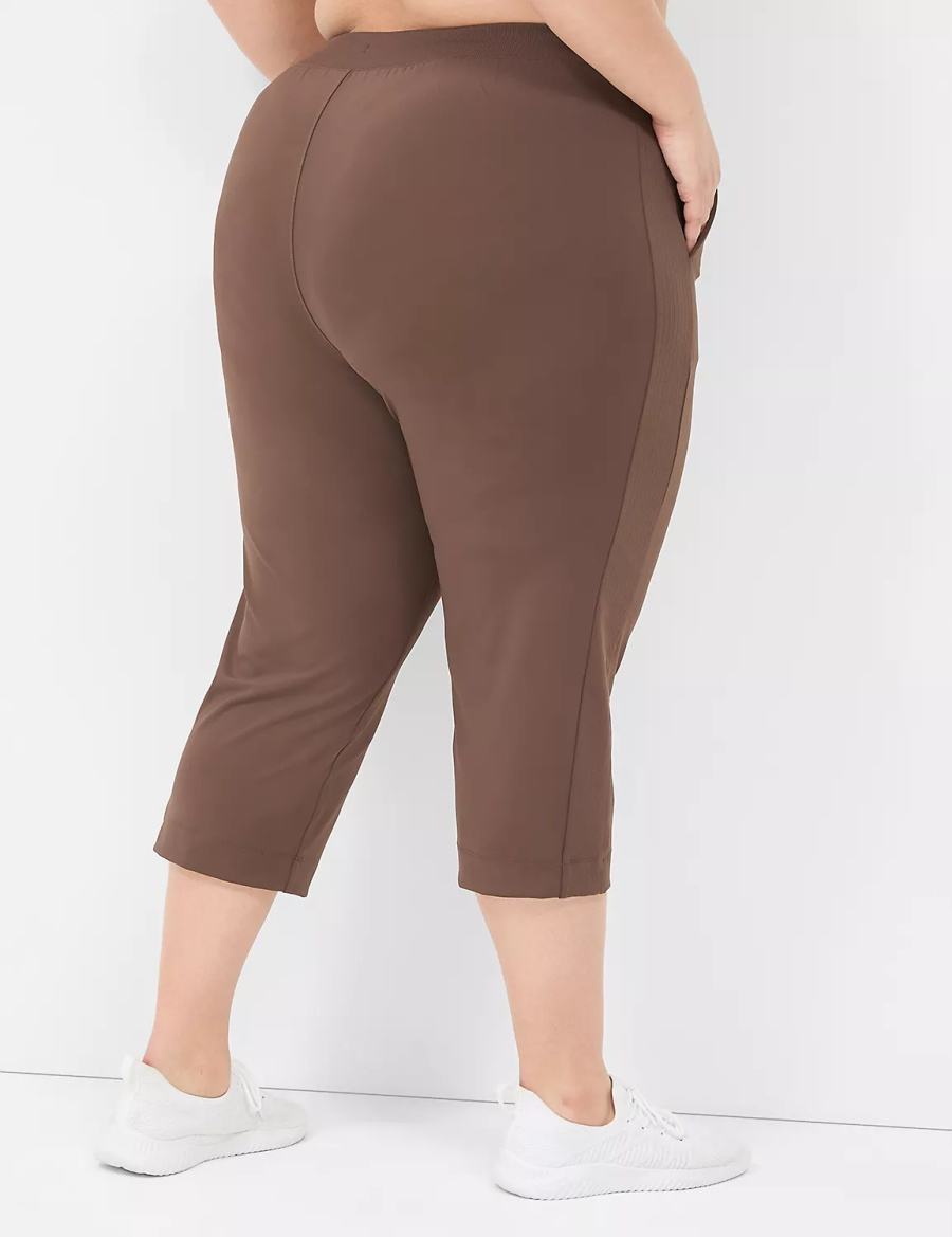 Dámské Kalhoty Lane Bryant LIVI Knit Capri Tmavě Hnědé | VIK7452AX