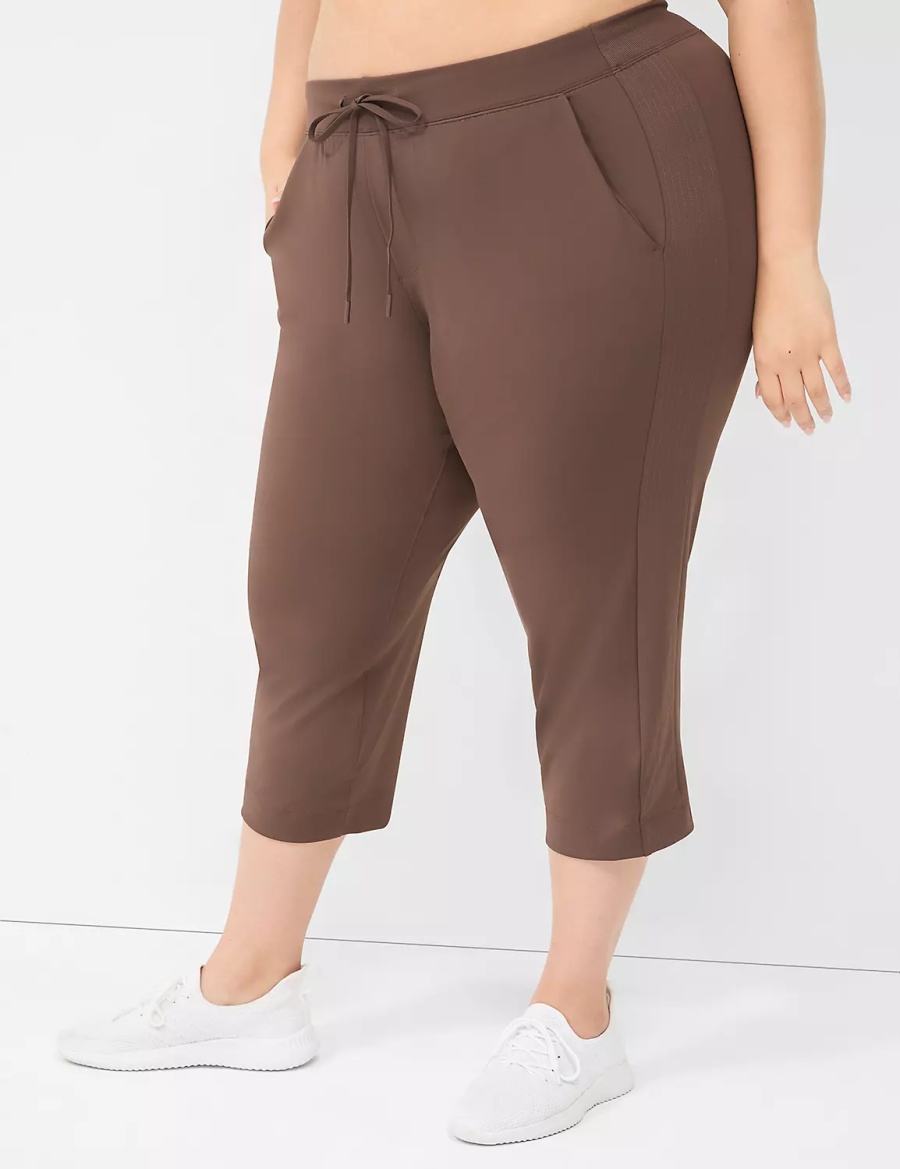 Dámské Kalhoty Lane Bryant LIVI Knit Capri Tmavě Hnědé | VIK7452AX