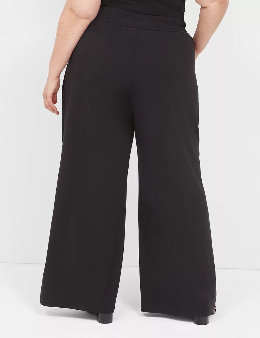 Dámské Kalhoty Lane Bryant Matte Jersey Pull-On Wide Leg Černé | BHB1930FA