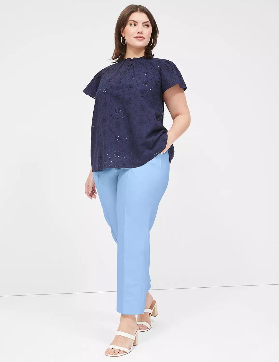 Dámské Kalhoty Lane Bryant Modern Straight Ankle Blankyt | NVB2515YG