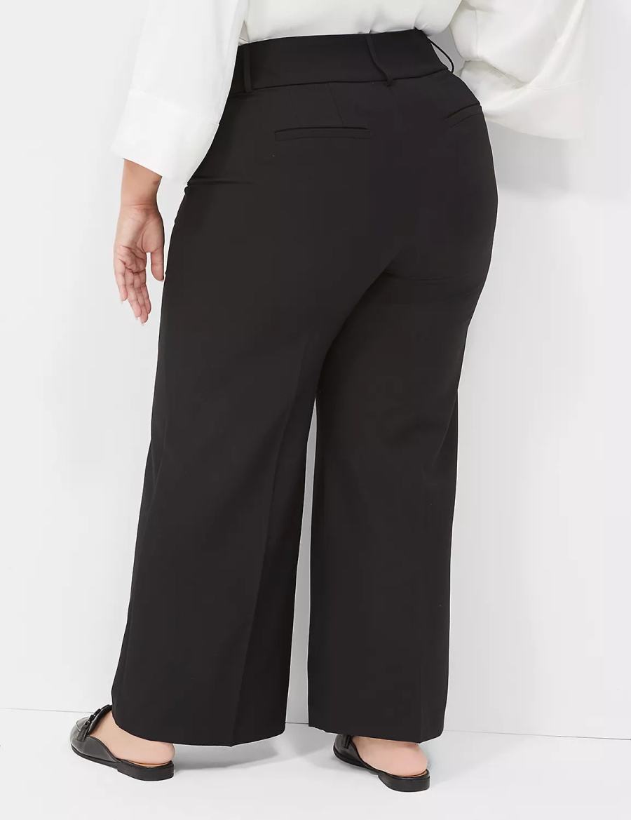 Dámské Kalhoty Lane Bryant Perfect Drape High-Rise Wide Leg Černé | CUA9344UK