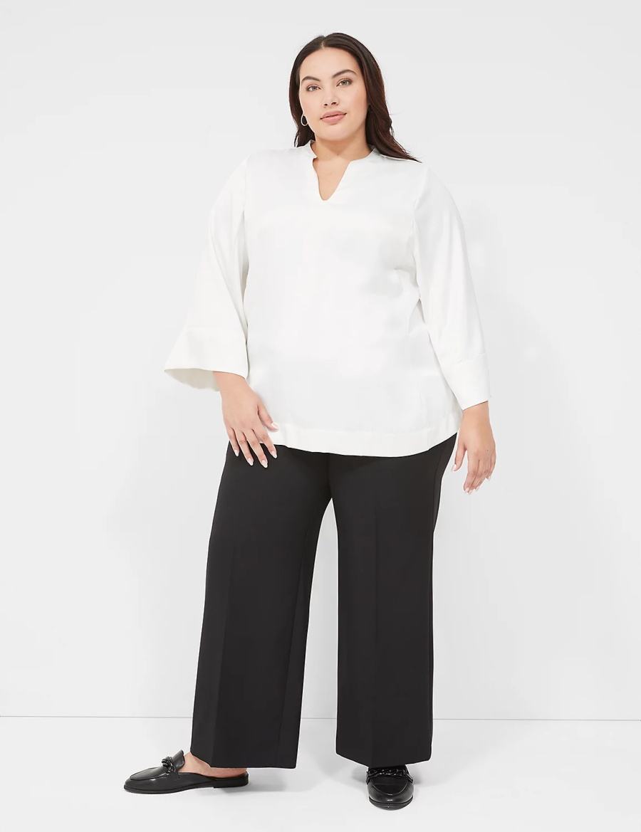 Dámské Kalhoty Lane Bryant Perfect Drape High-Rise Wide Leg Černé | CUA9344UK