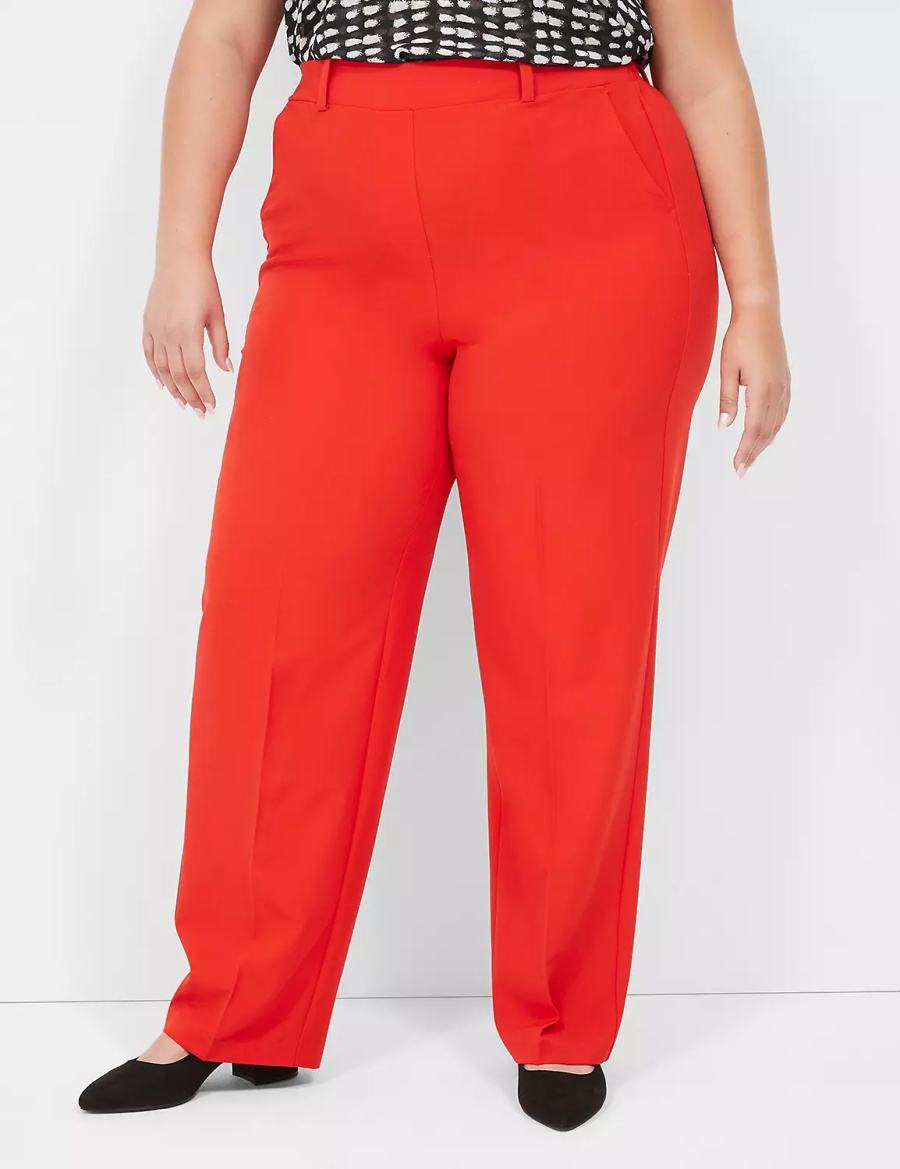 Dámské Kalhoty Lane Bryant Perfect Drape Pull-On Straight Červené | ODQ6339KZ