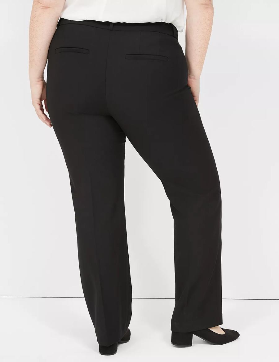 Dámské Kalhoty Lane Bryant Perfect Drape Straight Černé | IJI322BH