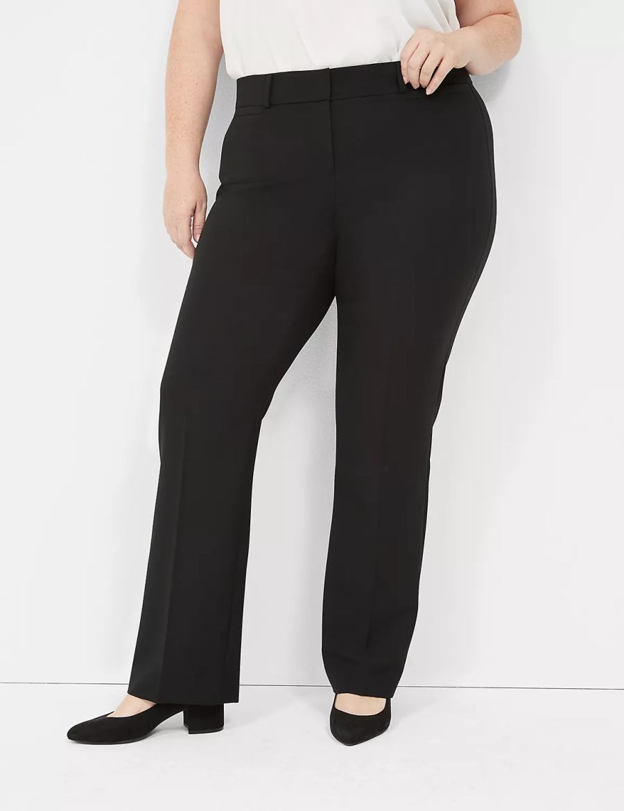 Dámské Kalhoty Lane Bryant Perfect Drape Straight Černé | IJI322BH