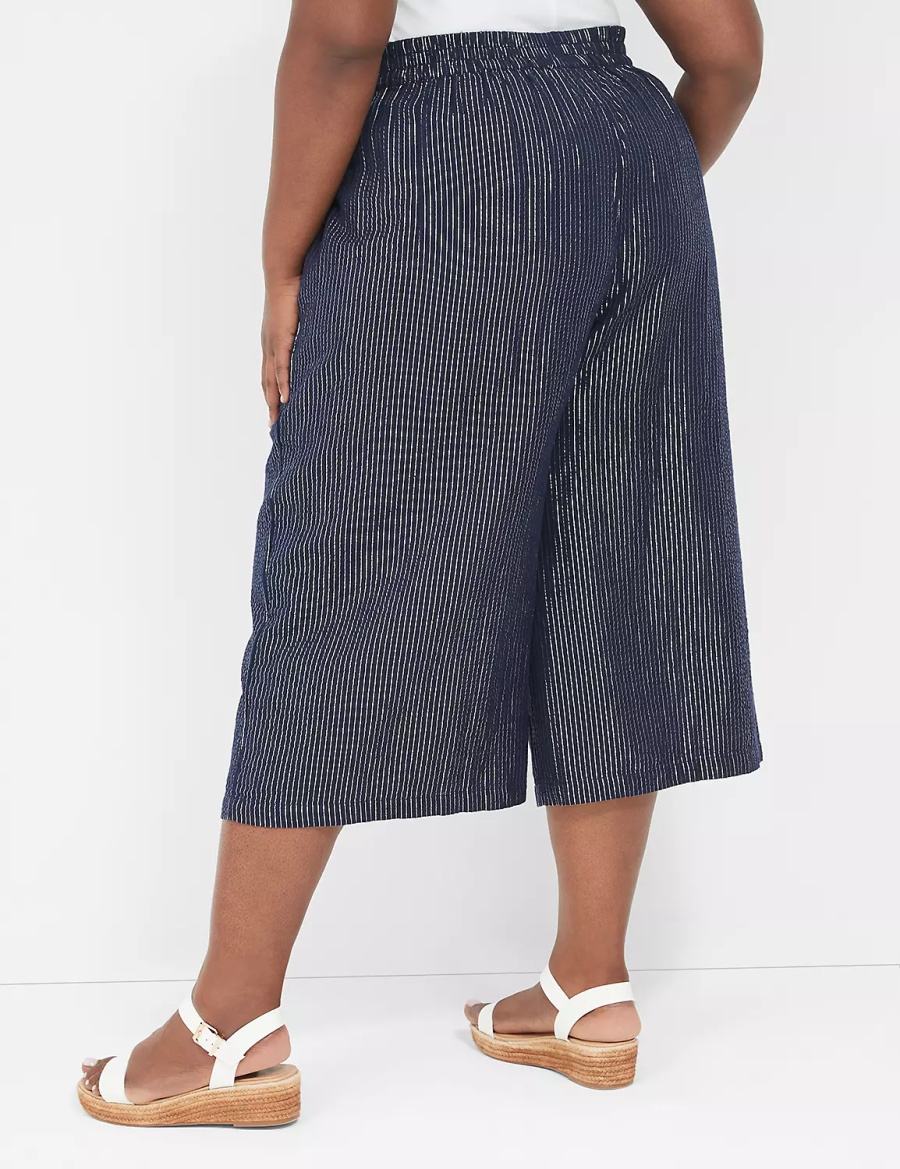 Dámské Kalhoty Lane Bryant Pull-On Lurex Gauze Crop Wide Leg Blankyt | MXP6817RA