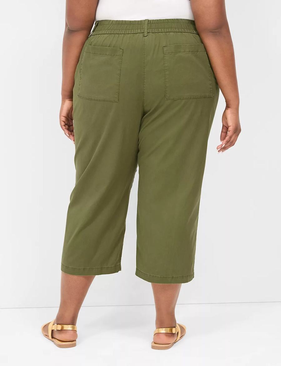 Dámské Kalhoty Lane Bryant Pull-On Soft Twill Capri Zelene | YUK3314HC