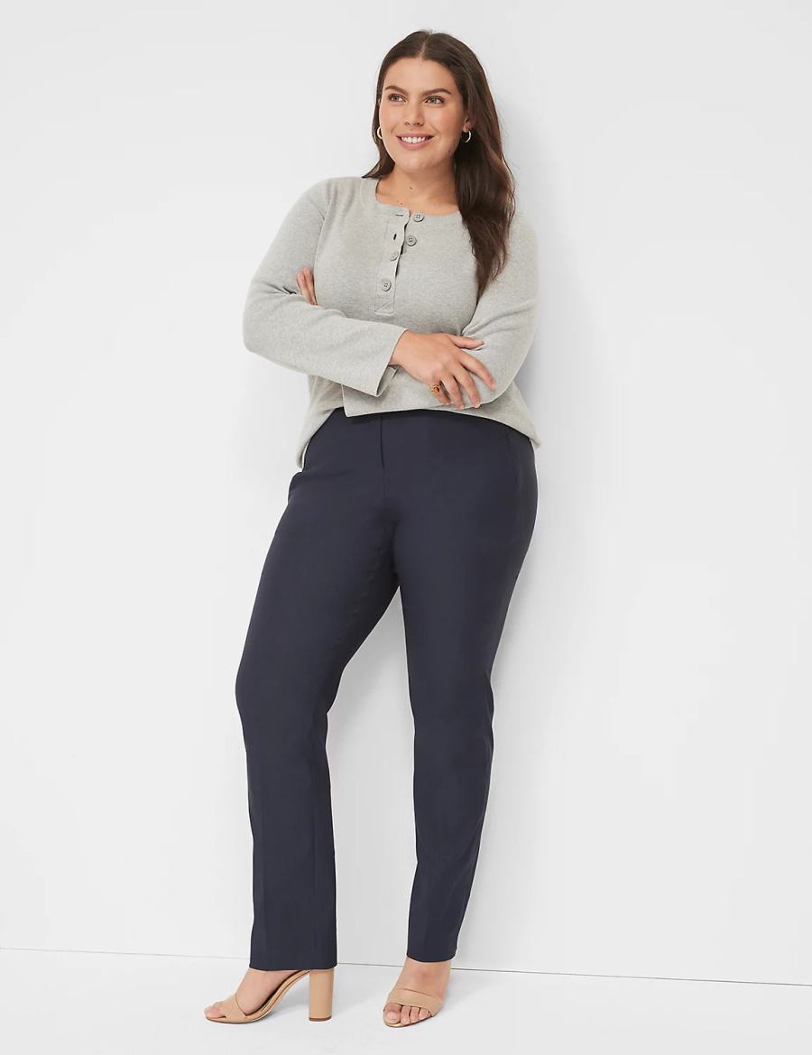 Dámské Kalhoty Lane Bryant Straight Leg 4-Season Blankyt | UCM513NI