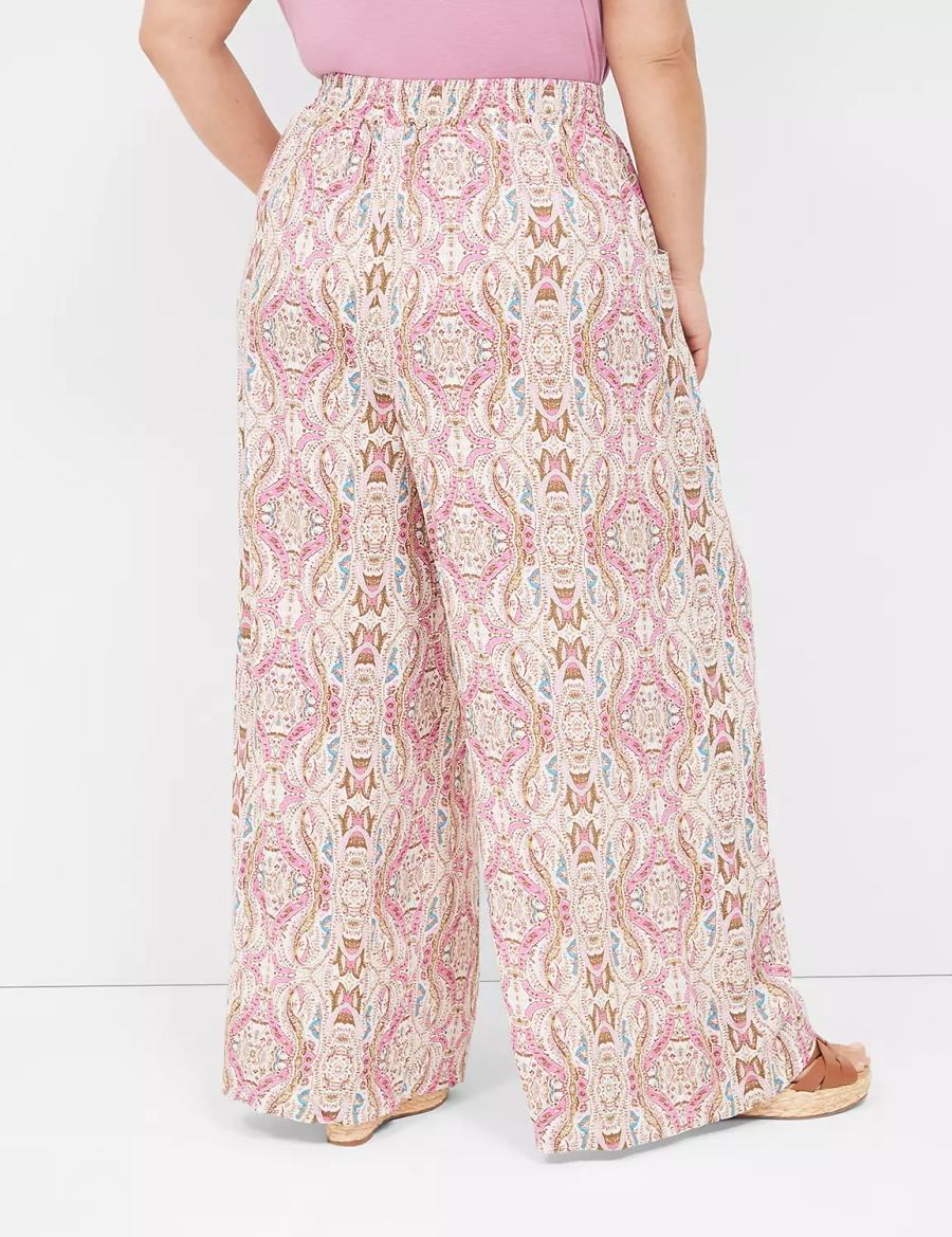 Dámské Kalhoty Lane Bryant Wide Leg Vacation Růžové | SAD6252NS