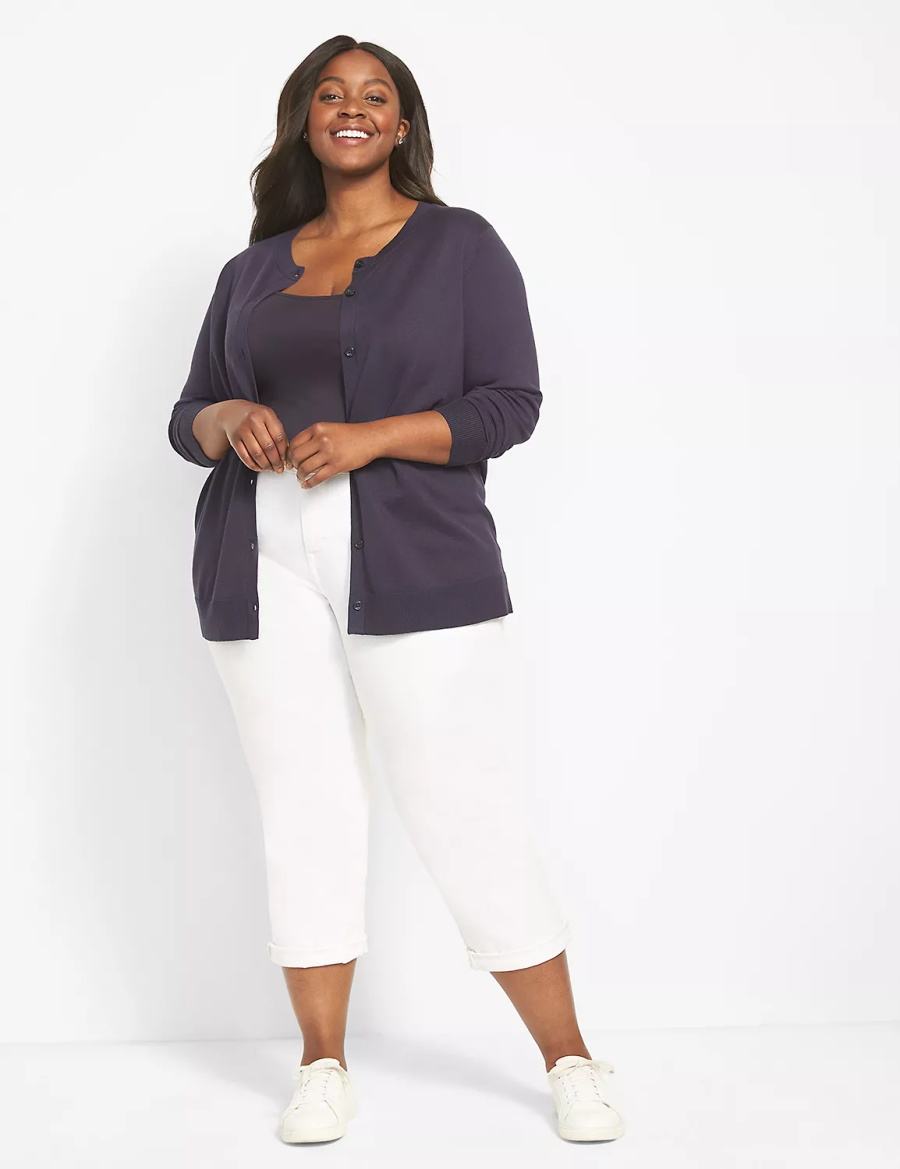 Dámské Kardigan Lane Bryant Button-Front Blankyt | IMQ9256KT