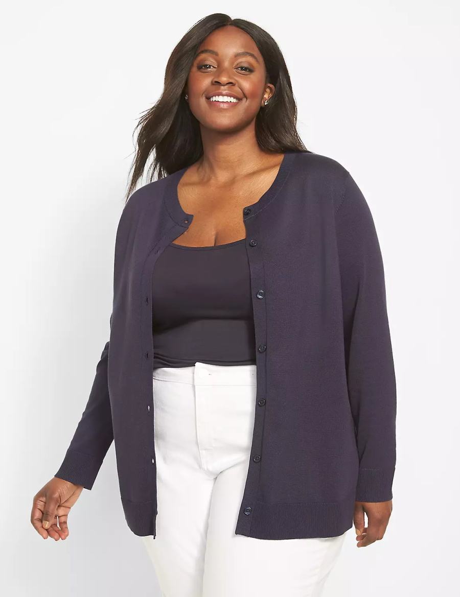 Dámské Kardigan Lane Bryant Button-Front Blankyt | IMQ9256KT