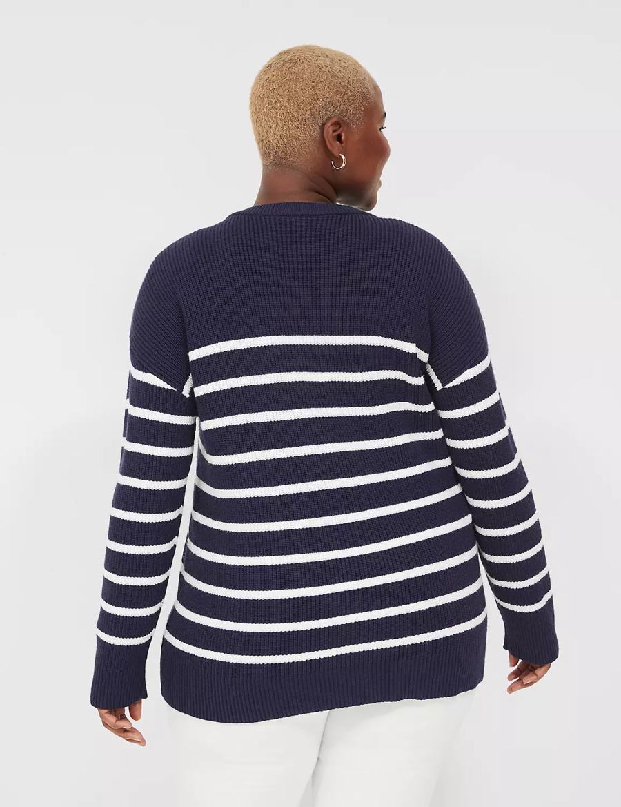 Dámské Kardigan Lane Bryant Button-Front Stripe Blankyt | VGZ3572VT