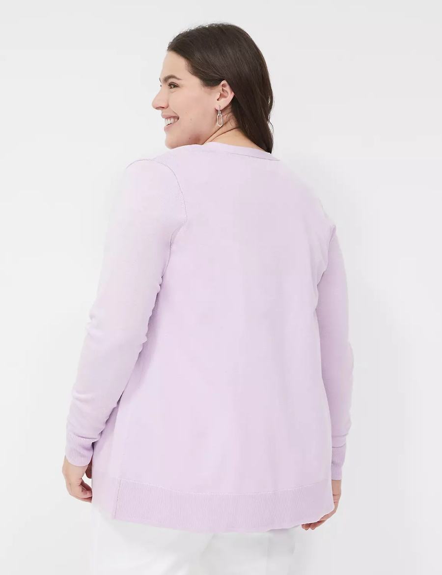 Dámské Kardigan Lane Bryant Long-Sleeve Open-Front Fialové | ICF5095XI