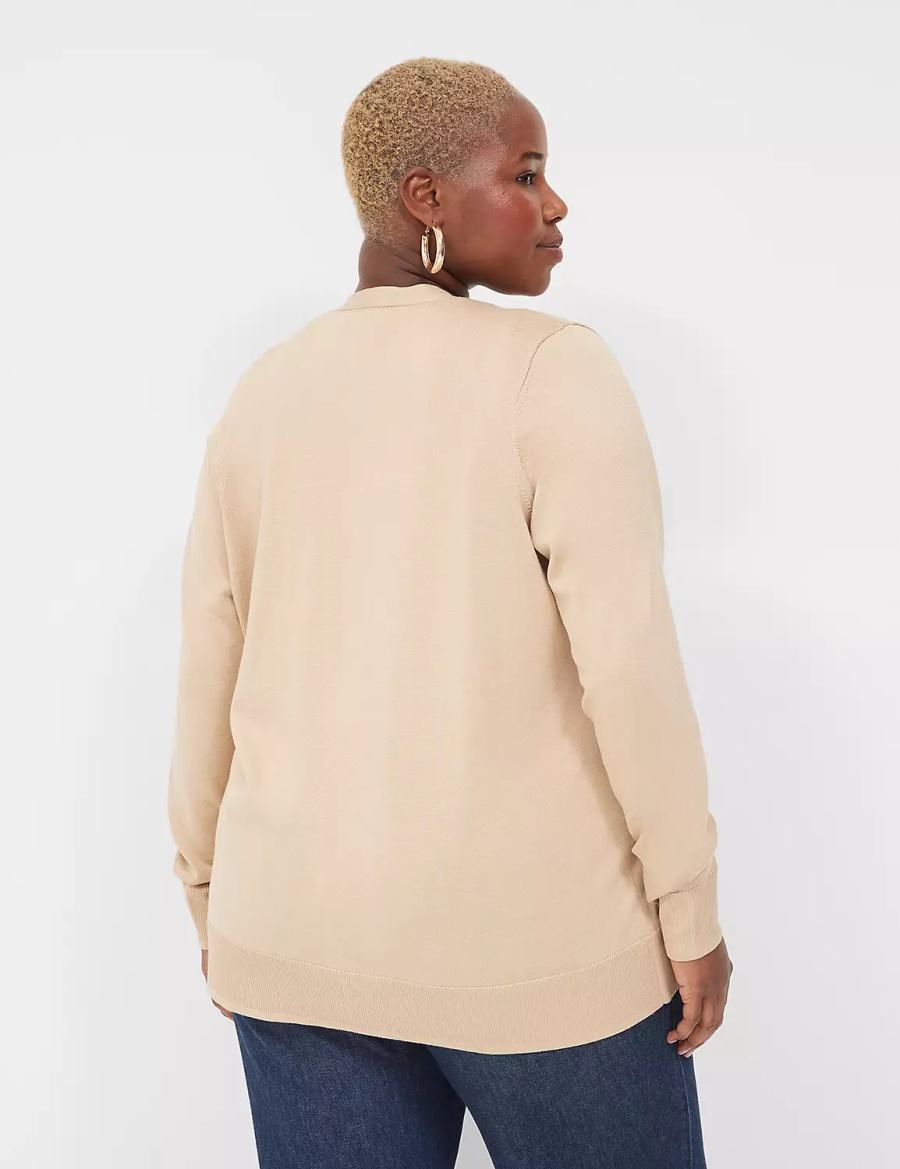 Dámské Kardigan Lane Bryant Modern Long-Sleeve Open-Front Hnědožlutý | IXF7683AG