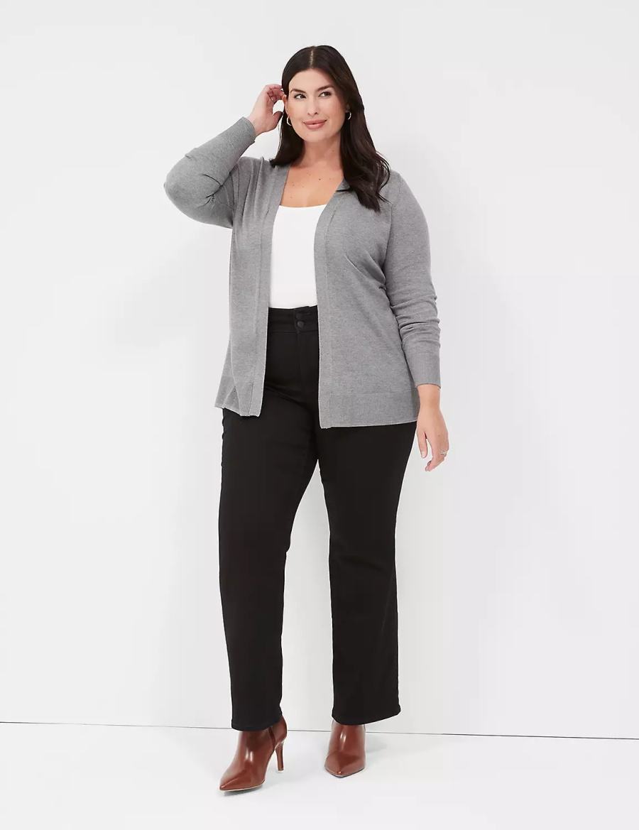 Dámské Kardigan Lane Bryant Modern Long-Sleeve Open-Front Šedé | EIR7074MP