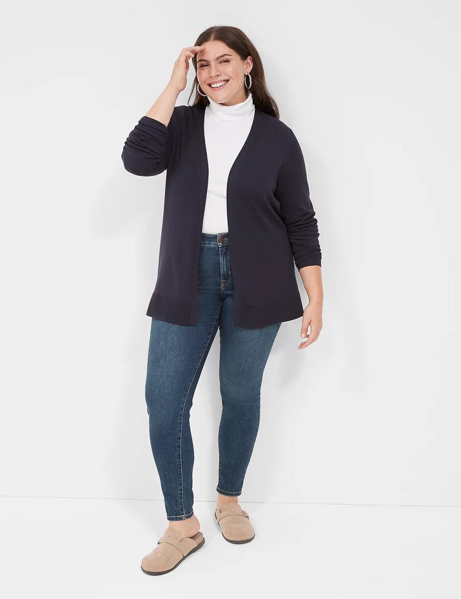 Dámské Kardigan Lane Bryant Modern Long-Sleeve Open-Front Blankyt | KAV7399BT