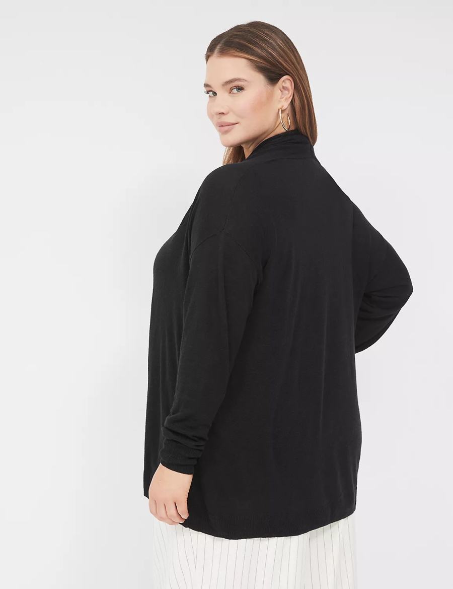 Dámské Kardigan Lane Bryant Open-Front Shawl Collar Černé | EZX37OR