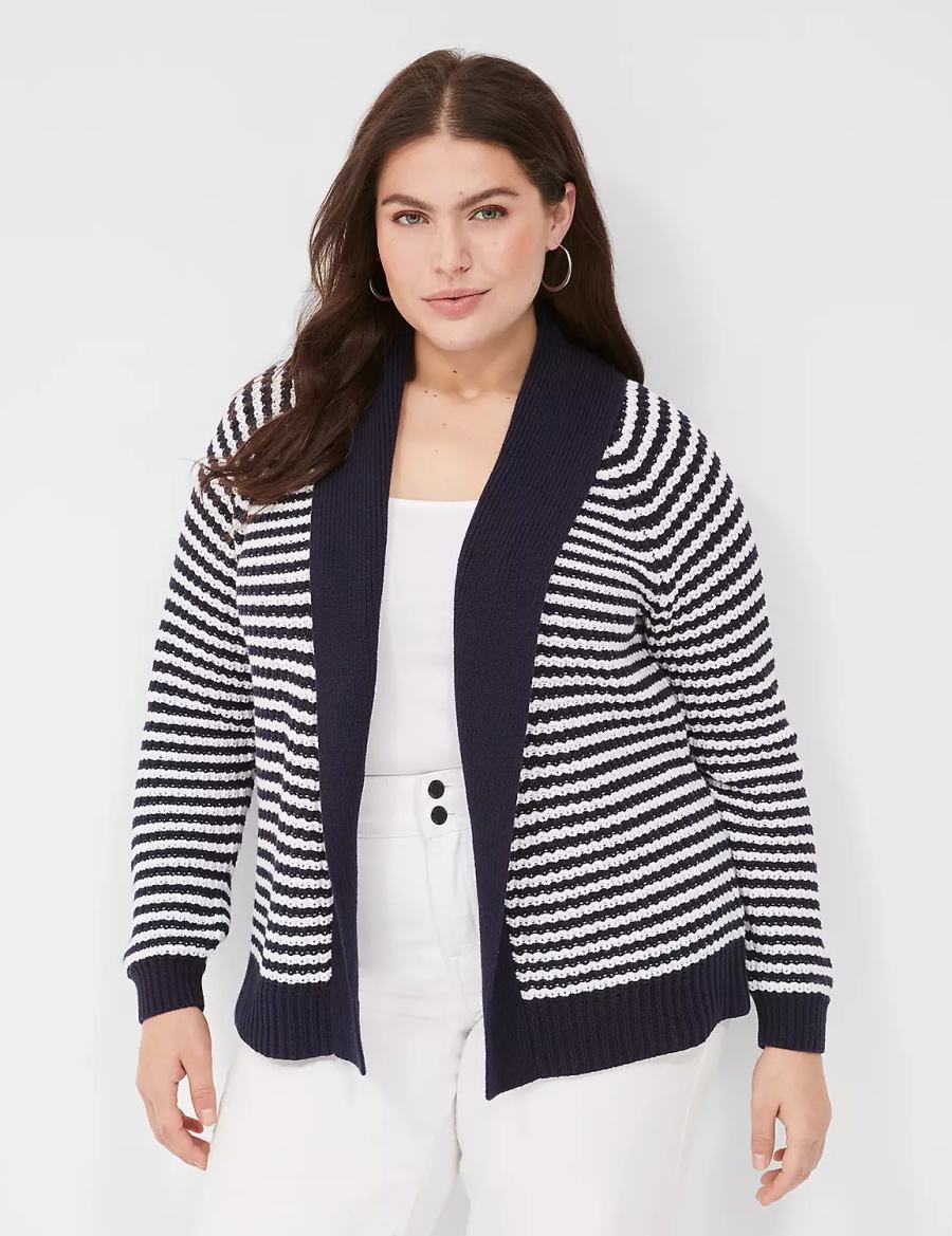 Dámské Kardigan Lane Bryant Shawl Collar Tmavě Blankyt | HRL1668TB