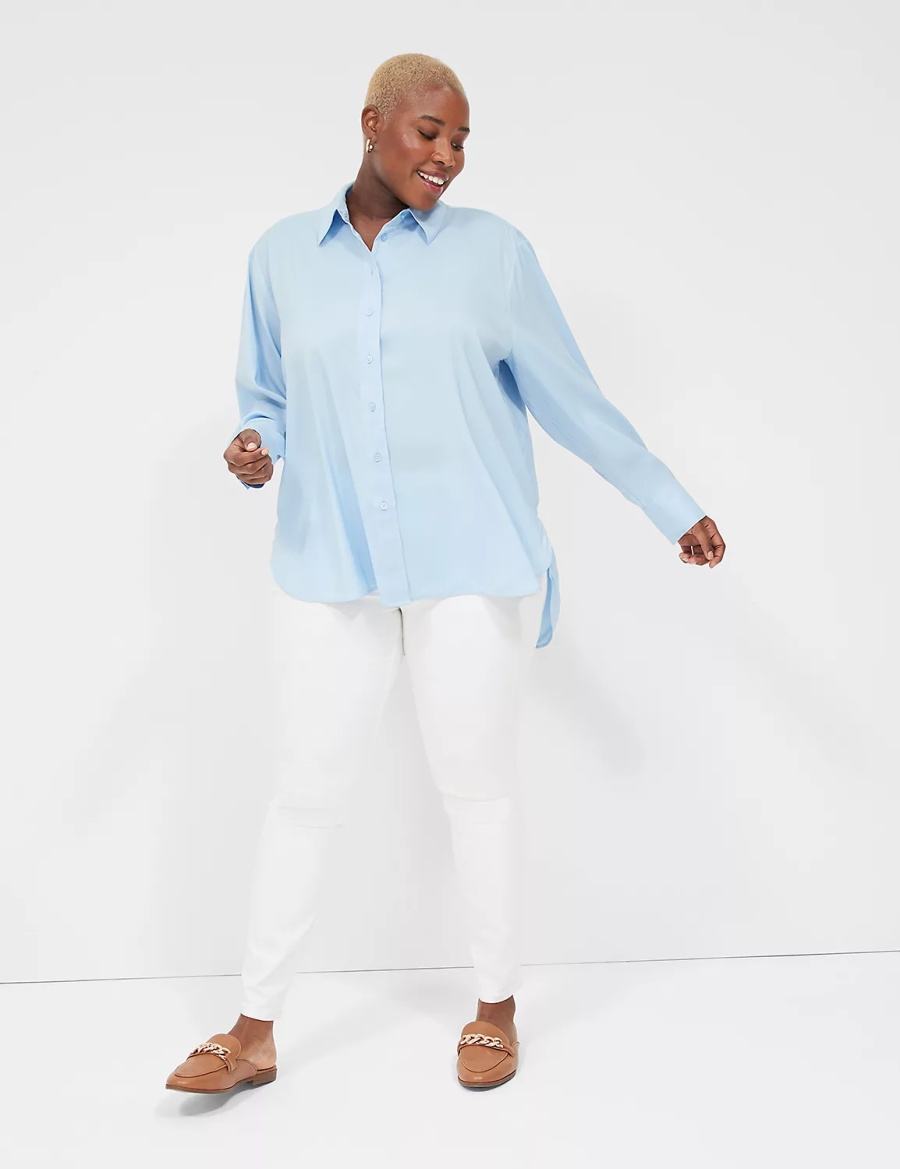 Dámské Košile Lane Bryant Easy Collared Button-Down Blankyt | SJQ3194LR