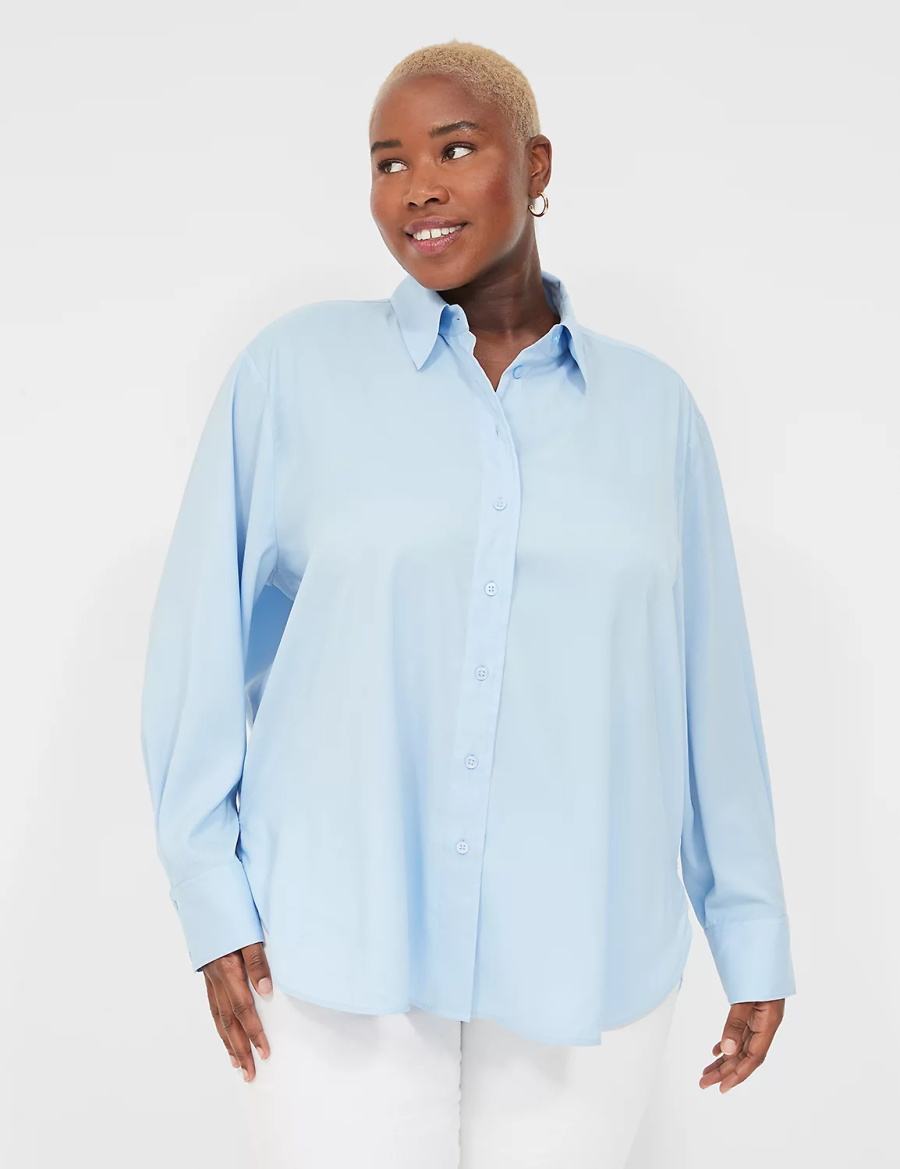 Dámské Košile Lane Bryant Easy Collared Button-Down Blankyt | SJQ3194LR