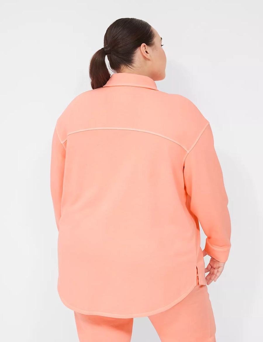 Dámské Košile Lane Bryant LIVI Button-Front French Terry Shacket Koralove | YHN543LC