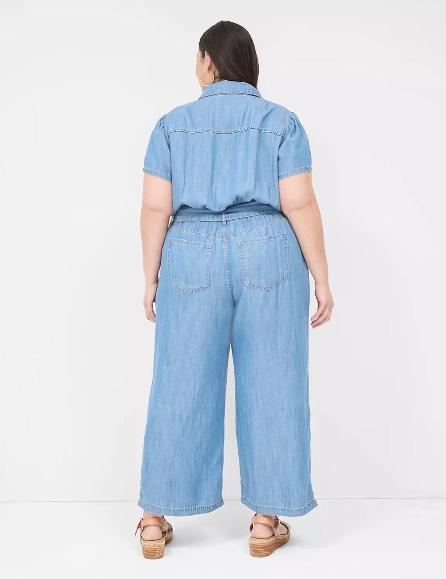 Dámské Kombinéza Lane Bryant Fluid Denim Světle Blankyt | VXL4349WX