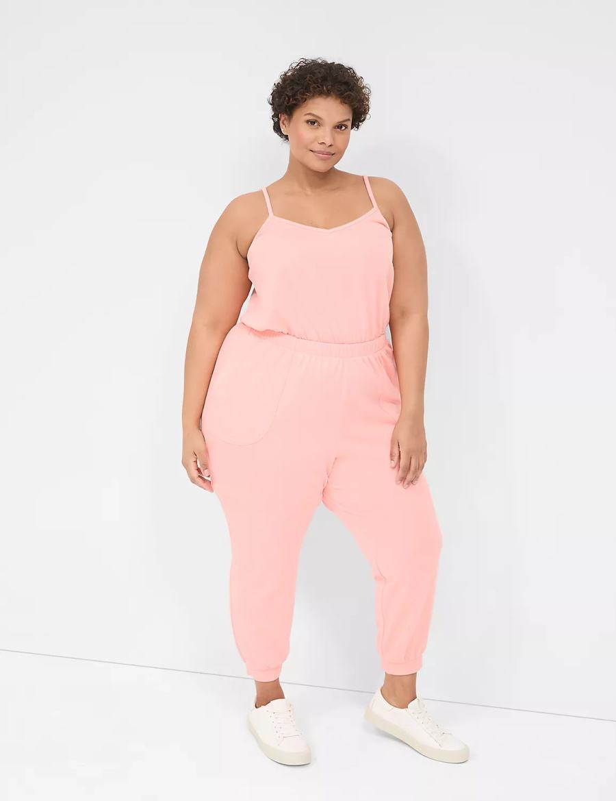 Dámské Kombinéza Lane Bryant LIVI Sleeveless French Terry Růžové | YEJ9521KX