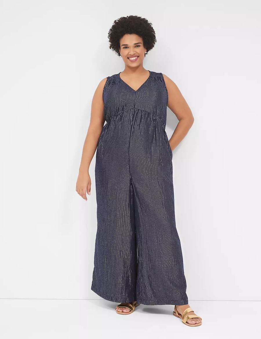 Dámské Kombinéza Lane Bryant Lurex Gauze Easy Blankyt | UXG8153WN