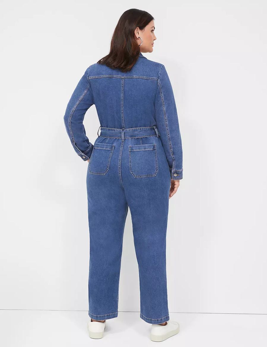 Dámské Kombinéza Lane Bryant Utility Straight Leg Denim Blankyt | VCN222BX