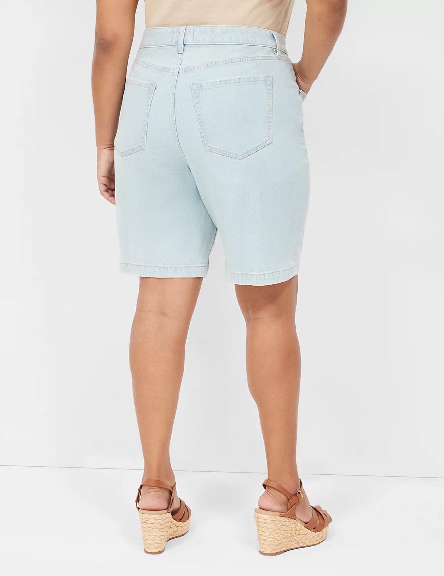 Dámské Kraťasy Lane Bryant Boyfriend Fit Bermuda Jean Světle Blankyt | YWI4430AU